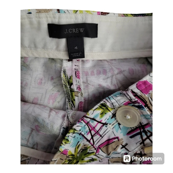 J crew Harbour linen blend Tropical sailor shorts Size 4 New - Picture 5 of 7